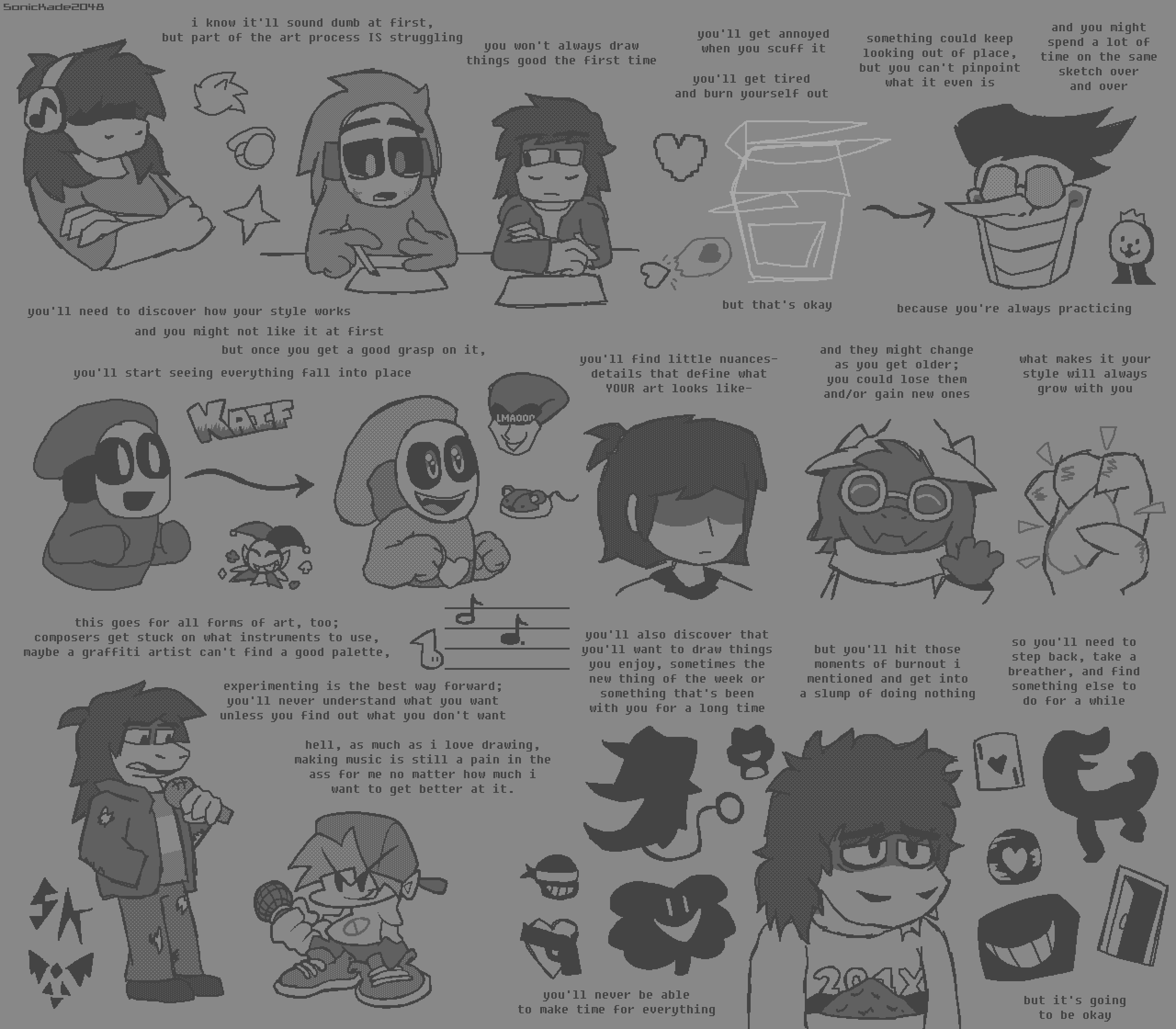 Fifty-percent venting, fifty-percent self-indulgence. Mostly another deltarune sketch dump.